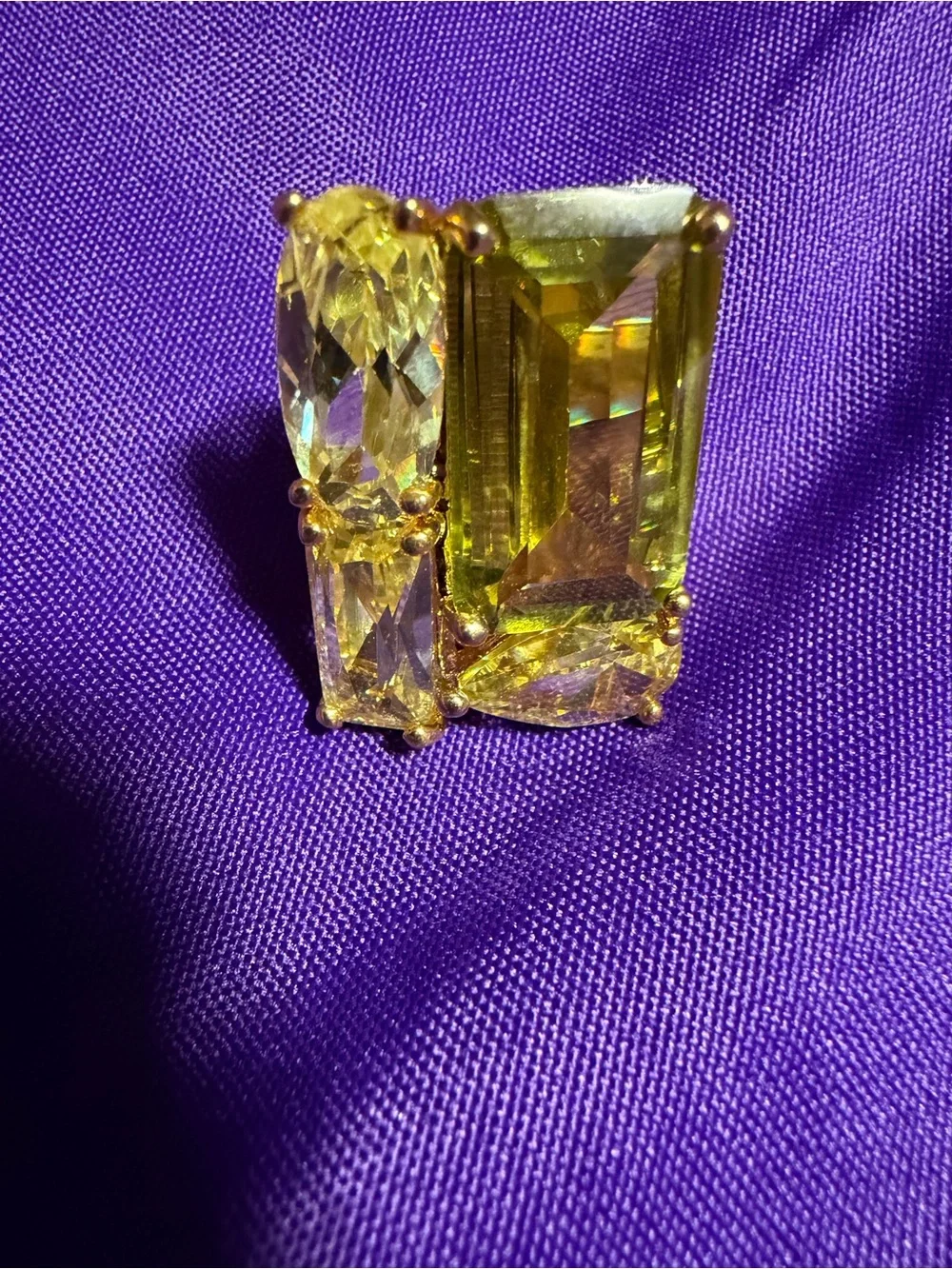 Park Lane Yellow/green Statement Cocktail Ring Size 5 New